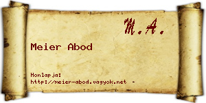 Meier Abod névjegykártya
